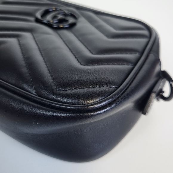 Gucci Marmot Mini Shoulder Bag Black Leather - Picture 6 of 16